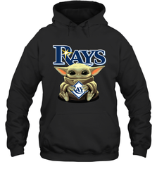 Baby Yoda Hugs The Tampa Bay Rays Shirts Hoodie - PrimaryTee