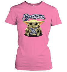Baby Yoda Hugs The Milwaukee Brewers Shirts Women's T-Shirt - PrimaryTee