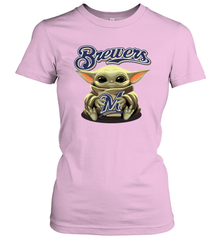 Baby Yoda Hugs The Milwaukee Brewers Shirts Women's T-Shirt - PrimaryTee