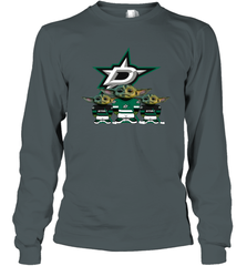 Dallas Stars Star Wars Logo Baby Yoda Long Sleeve T-Shirt - PrimaryTee