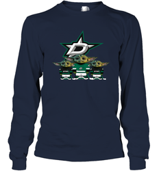 Dallas Stars Star Wars Logo Baby Yoda Long Sleeve T-Shirt - PrimaryTee