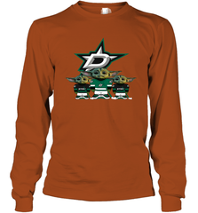 Dallas Stars Star Wars Logo Baby Yoda Long Sleeve T-Shirt - PrimaryTee