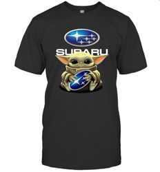 Baby Yoda Hugs The Subaru Car Logo Star Wars Shirts Men's T-Shirt - PrimaryTee