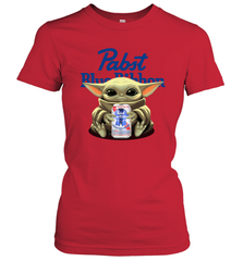 Baby Yoda Hugs Pabst Blue Ribbon Beer Can Star Wars Shirts Women's T-Shirt - PrimaryTee