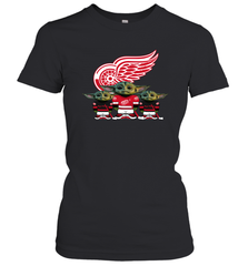 Detroit Red Wings Star Wars Logo Baby Yoda Women's T-Shirt - PrimaryTee