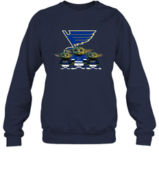 St Louis Blues Star Wars Logo Baby Yoda Sweatshirt - PrimaryTee