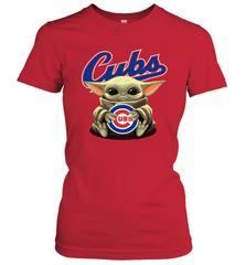Baby Yoda Hugs The Chicago Cubs Shirts Women's T-Shirt - PrimaryTee