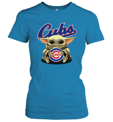 Baby Yoda Hugs The Chicago Cubs Shirts Women's T-Shirt - PrimaryTee