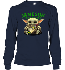 Baby Yoda Hugs Jameson Irish Whiskey Star Wars Shirts Long Sleeve T-Shirt - PrimaryTee