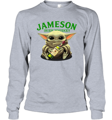 Baby Yoda Hugs Jameson Irish Whiskey Star Wars Shirts Long Sleeve T-Shirt - PrimaryTee