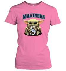Baby Yoda Hugs The Seattle Mariners Shirts Women's T-Shirt - PrimaryTee