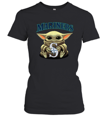 Baby Yoda Hugs The Seattle Mariners Shirts Women's T-Shirt - PrimaryTee