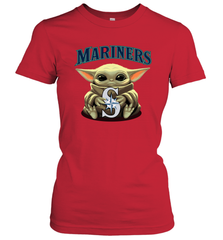 Baby Yoda Hugs The Seattle Mariners Shirts Women's T-Shirt - PrimaryTee