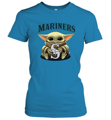 Baby Yoda Hugs The Seattle Mariners Shirts Women's T-Shirt - PrimaryTee