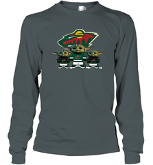 Minnesota Wild Star Wars Logo Baby Yoda Long Sleeve T-Shirt - PrimaryTee
