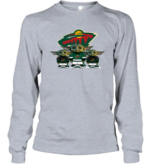 Minnesota Wild Star Wars Logo Baby Yoda Long Sleeve T-Shirt - PrimaryTee