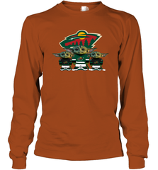 Minnesota Wild Star Wars Logo Baby Yoda Long Sleeve T-Shirt - PrimaryTee