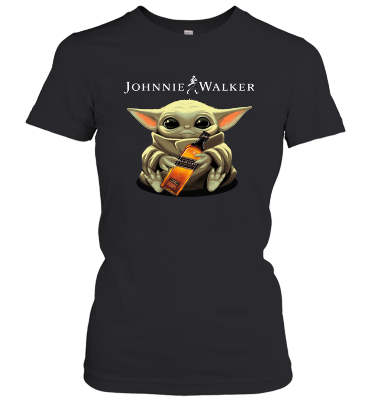 Baby Yoda Hugs Johnnie Walker Bottle Star Wars Shirts Women's T-Shirt - PrimaryTee