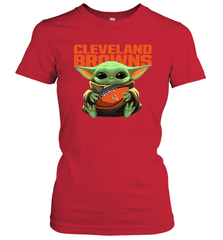 Baby Yoda Loves The Cleveland Browns Star Wars NFL Shirts Women's T-Shirt - PrimaryTee