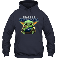 Baby Yoda Loves The Seattle Seahawks Star Wars NFL Shirts Hoodie - PrimaryTee