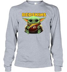 Baby Yoda Loves The Washington Redskins Star Wars NFL Shirts Long Sleeve T-Shirt - PrimaryTee
