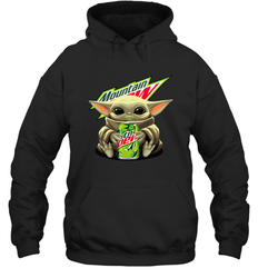 Baby Yoda Hugs Mountain Dew Can Star Wars Shirts Hoodie - PrimaryTee