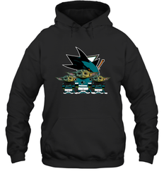 San Jose Sharks Star Wars Logo Baby Yoda Hoodie - PrimaryTee