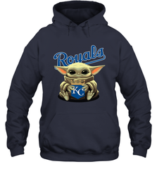 Baby Yoda Hugs The Kansas City Royals Shirts Hoodie - PrimaryTee