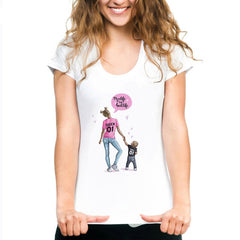 Women T Shirt Mama and Kids Happy Time Holiday Mothers Day Tshirt Gift for Mom Tee T-shirt Good Quality Cotton Casual Camiseta - PrimaryTee