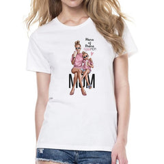 Mommy's Love Female T-shirt Super Mama Print Women's Clothing 2019 Vogue Print T Shirt Female Tshirt Cotton Short Sleeve Tops - PrimaryTee