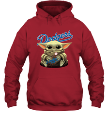 Baby Yoda Hugs The Los Angeles Dodgers Shirts Hoodie - PrimaryTee