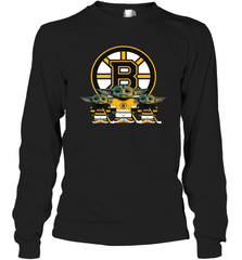 Boston Bruins Star Wars Logo Baby Yoda Long Sleeve T-Shirt - PrimaryTee