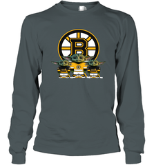 Boston Bruins Star Wars Logo Baby Yoda Long Sleeve T-Shirt - PrimaryTee