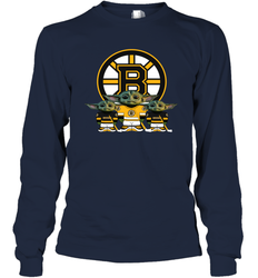 Boston Bruins Star Wars Logo Baby Yoda Long Sleeve T-Shirt - PrimaryTee
