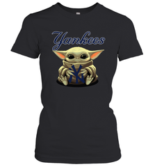 Baby Yoda Hugs The New York Yankees Shirts Women's T-Shirt - PrimaryTee