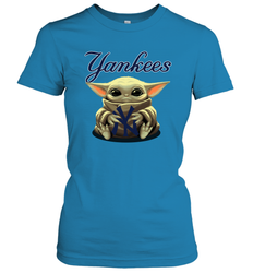 Baby Yoda Hugs The New York Yankees Shirts Women's T-Shirt - PrimaryTee