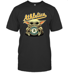 Baby Yoda Hugs The Oakland Athletics Shirts Men's T-Shirt - PrimaryTee