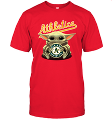 Baby Yoda Hugs The Oakland Athletics Shirts Men's T-Shirt - PrimaryTee