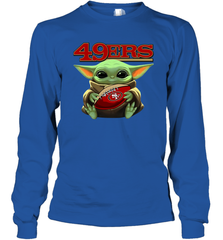 Baby Yoda Loves The San Francisco 49ers Star Wars NFL Shirts Long Sleeve T-Shirt - PrimaryTee