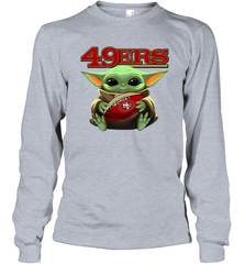 Baby Yoda Loves The San Francisco 49ers Star Wars NFL Shirts Long Sleeve T-Shirt - PrimaryTee
