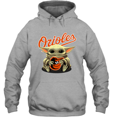 Baby Yoda Hugs The Baltimore Orioles Shirts Hoodie - PrimaryTee