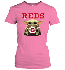 Baby Yoda Hugs The Cincinnati Reds Shirts Women's T-Shirt - PrimaryTee