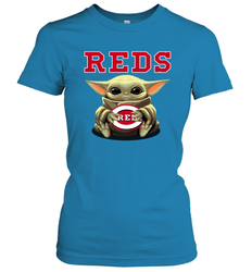 Baby Yoda Hugs The Cincinnati Reds Shirts Women's T-Shirt - PrimaryTee