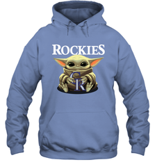 Baby Yoda Hugs The Colorado Rockies Shirts Hoodie - PrimaryTee