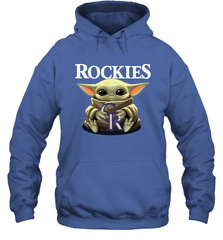 Baby Yoda Hugs The Colorado Rockies Shirts Hoodie - PrimaryTee