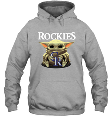 Baby Yoda Hugs The Colorado Rockies Shirts Hoodie - PrimaryTee