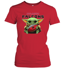 Baby Yoda Loves The Atlanta Falcons Star Wars NFL Shirts Women's T-Shirt - PrimaryTee