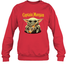 Baby Yoda Hugs Captain Morgan Bottle Star Wars Shirts Sweatshirt - PrimaryTee