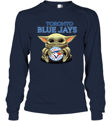 Baby Yoda Hugs The Toronto Blue Jays Shirts Long Sleeve T-Shirt - PrimaryTee