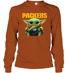 Baby Yoda Loves The Green Bay Packers Star Wars NFL Shirts Long Sleeve T-Shirt - PrimaryTee